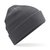 Beanie Wintermuts - wafelstructuur - grafiet grijs - dames - 100% katoen - damesmuts