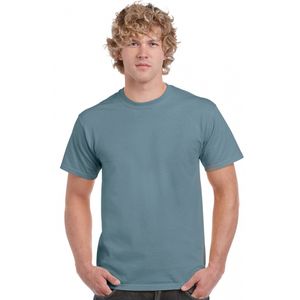Basic katoenen t-shirt stone blauw voor heren 2XL  -