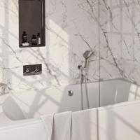 Brauer Chrome Edition Thermostatische Inbouw Badkraan Drukknoppen - Badvulcombinatie - 3 stand - Doucheslang - Wandaansluitbocht - Handdouche - Chroom