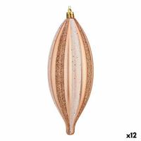 Kerst Decoratie Set Uitgerekt Koper PVC 3 x 3 x 18 cm (12 Stuks)