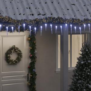 VidaXL Kerstverlichting ijspegels 200 koudwitte LED&apos;s 20 m acryl PVC