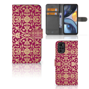 Wallet Case Motorola Moto G22 Barok Pink