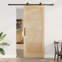 Schuifdeurset Naturel en zwart 83 x 211 cm