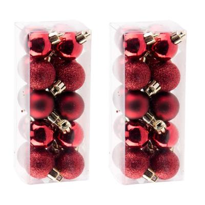 Cosy & Trendy Kerstballen - 40x stuks - klein - donkerrood - 3 cm