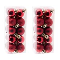 Cosy & Trendy Kerstballen - 40x stuks - klein - donkerrood - 3 cm
