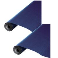 Feest tafelkleed op rol - 2x - navy blauw - 120cm x 5m - papier