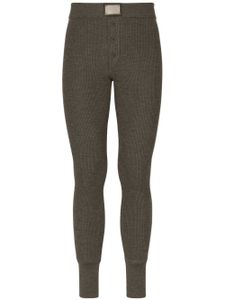 Dolce & Gabbana pantalon nervuré à plaque logo - Gris