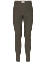 Dolce & Gabbana pantalon nervuré à plaque logo - Gris