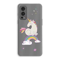 Regenboog eenhoorn: OnePlus Nord 2 5G Transparant Hoesje - thumbnail