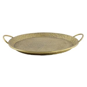 Dienblad/serveer tray Monaco - metaal/nikkel - goud - Dia 33 x 6 cm