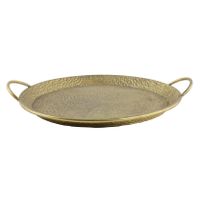 Dienblad/serveer tray Monaco - metaal/nikkel - goud - Dia 33 x 6 cm