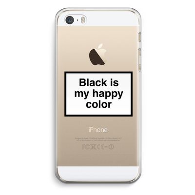 Black is my happy color: iPhone 5 / 5S / SE Transparant Hoesje