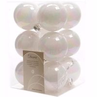 Kerst kerstballen wit 6 cm Nature Christmas 12 stuks