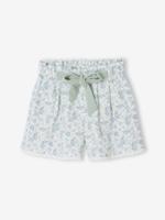 Meisjesshort van katoengaas lichtblauw