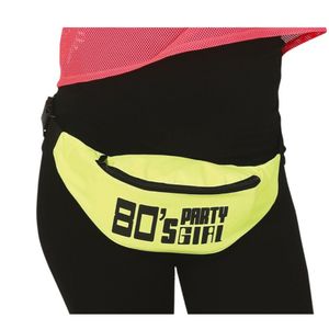 Foute 80s/90s print party heuptasje - neon geel - jaren 80/90 verkleed accessoires - volwassenen