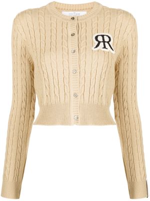 Rokh cardigan en maille torsadée à patch logo - Tons neutres