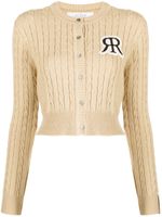 Rokh cardigan en maille torsadée à patch logo - Tons neutres
