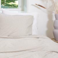 Town & Country Gingham Ruitje Dekbedovertrek Taupe-2-persoons (200 x 200/220 cm) - thumbnail