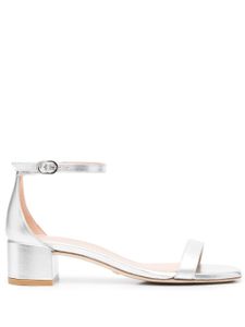 Stuart Weitzman sandales Nudistjune Square à effet métallisé - Argent