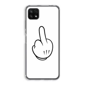 Middle finger white: Samsung Galaxy A22 5G Transparant Hoesje