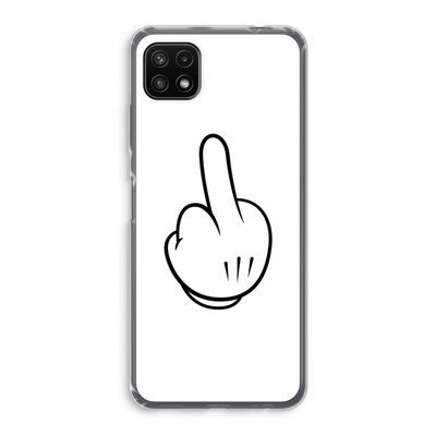 Middle finger white: Samsung Galaxy A22 5G Transparant Hoesje