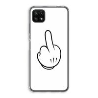 Middle finger white: Samsung Galaxy A22 5G Transparant Hoesje