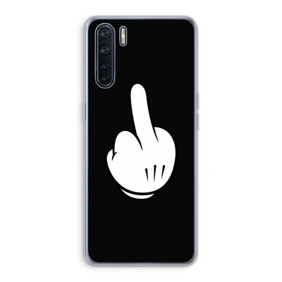 Middle finger black: Oppo A91 Transparant Hoesje