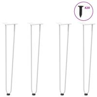 Haarspeld tafelpoten 4 st 72 cm massief staal wit