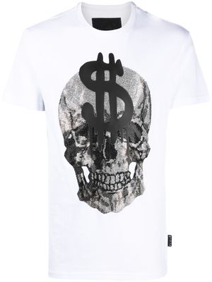 Philipp Plein t-shirt à motif tête de mort - Blanc