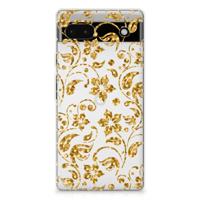 Google Pixel 6A | TPU Case | Gouden Bloemen