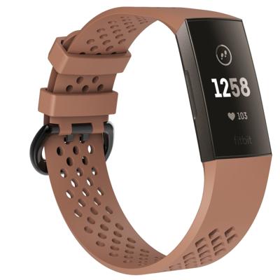 Vierkante gat verstelbare sport polsband voor FITBIT charge 3 (koffie)