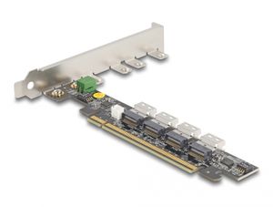 Delock 90111 PCI Express x16-kaart naar 4 x interne SFF-8654 4i NVMe - Bifurcatie