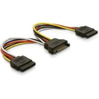Delock 60105 Kabel Voeding SATA 15-pins > 2 x SATA HDD - recht - thumbnail