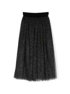 Monnalisa jupe plissée en tulle - Noir