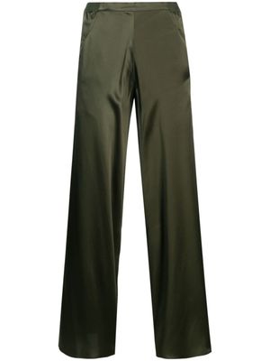 Christopher Esber pantalon en soie à coupe ample - Vert