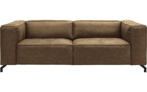 Goossens Bank Calvin groen, micro leer, 3-zits, modern design