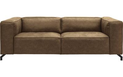 Goossens Bank Calvin groen, micro leer, 3-zits, modern design