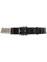 Hermès Pre-Owned ceinture en cuir à détail de chaîne - Noir