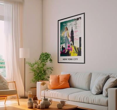 New-Yorkse universiteit poster woonkamer