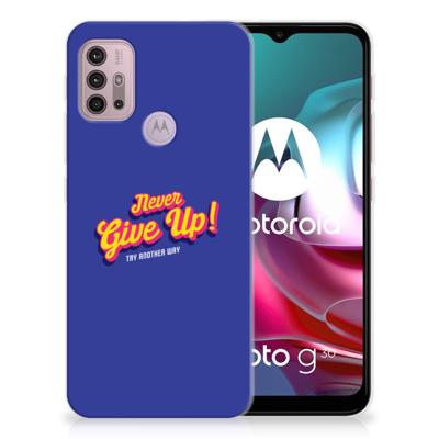 Motorola Moto G30 | G10 | Siliconen hoesje | met naam Never Give Up Motorola Moto G30 | G10 | Siliconen hoesje | met naam Never Give Up