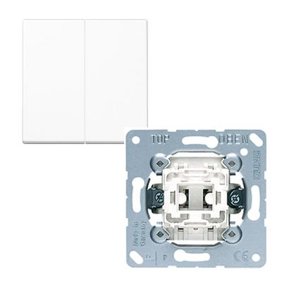 Jung CD500 ventilatorschakelaar 0-1-2-3 met drukknop wit