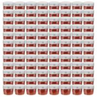 VidaXL Jampotten met zilverkleurige deksels 96 st 110 ml glas