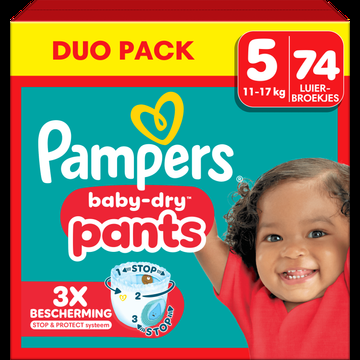 Pampers BabyDry Pants Luierbroekjes Maat 5, 74 Luierbroekjes bij Jumbo