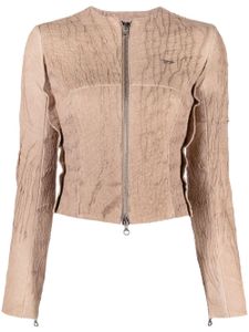 Diesel veste en cuir L-Crack à fermeture zippée - Rose