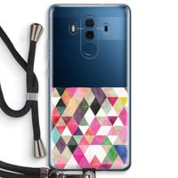 Gekleurde driehoekjes: Huawei Mate 10 Pro Transparant Hoesje met koord