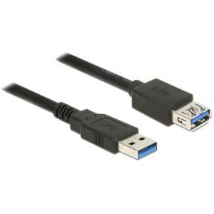 Delock 85055 Verlengkabel USB 3.0 Type-A male > USB 3.0 Type-A female 1,5 m zwart