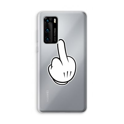 Middle finger black: Huawei P40 Transparant Hoesje