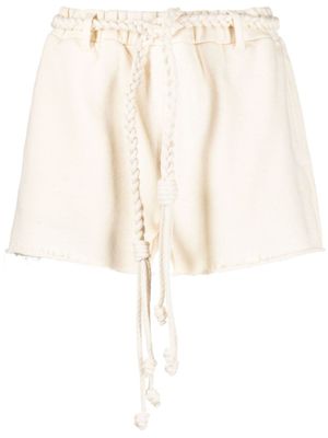 Alanui short en coton à ceinture tressée - Tons neutres