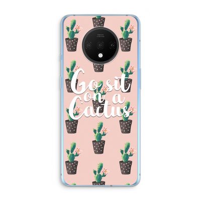 Cactus quote: OnePlus 7T Transparant Hoesje