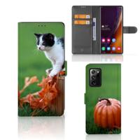 Samsung Galaxy Note20 Ultra | Telefoonhoesje | Met pasjeshouder | Kitten